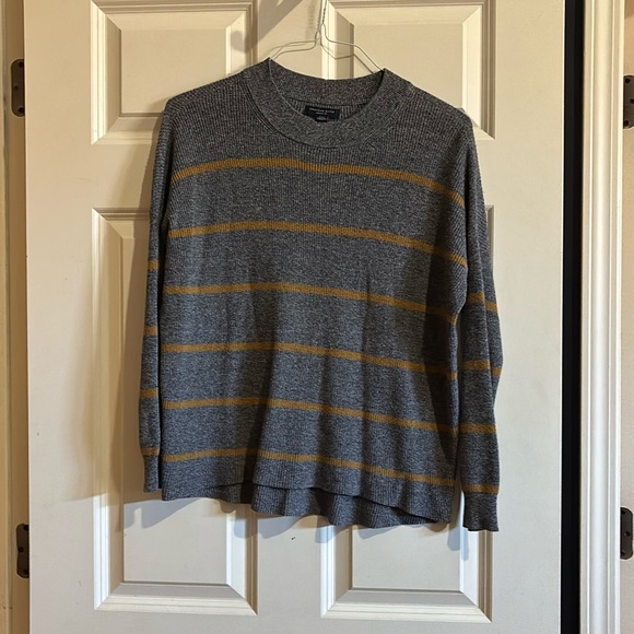 American Eagle Outfitters Sweaters - AE Charcoal and Tan Stripped Sweater